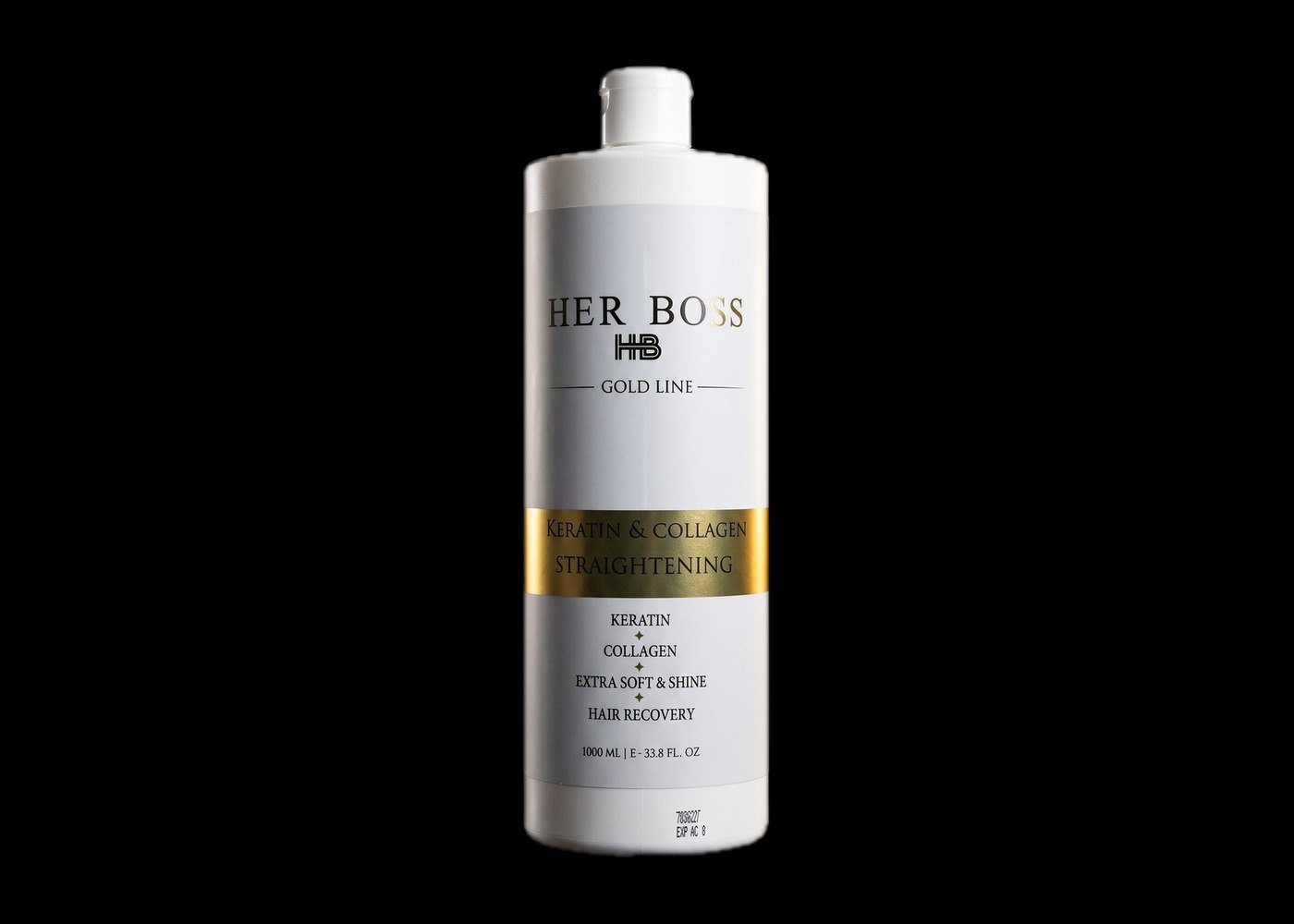 عبوة HER BOSS Gold Line على خلفية سوداء